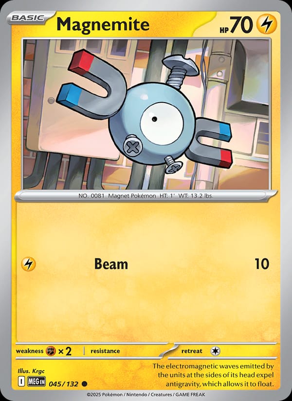 Magnemite 045/132 Mega Evolution Pokémon card