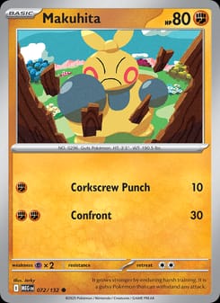 Makuhita 072/132 Common – Mega Evolution Pokémon card