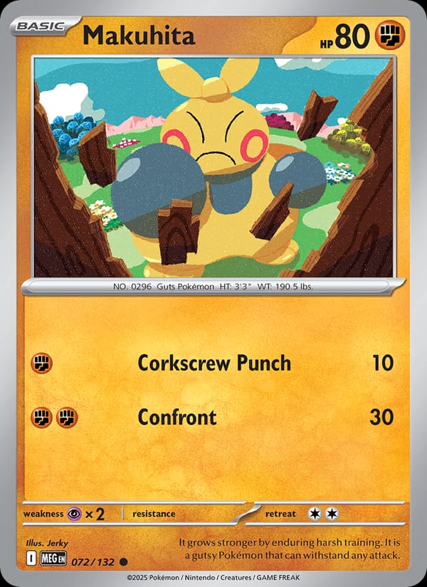 Makuhita 072/132 Mega Evolution Pokémon card