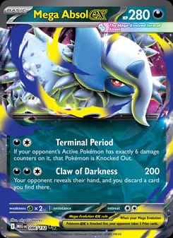 Mega Absol ex 086/132 Double Rare – Mega Evolution Pokémon card