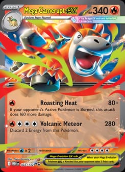 Mega Camerupt ex 022/132 Double Rare – Mega Evolution Pokémon card