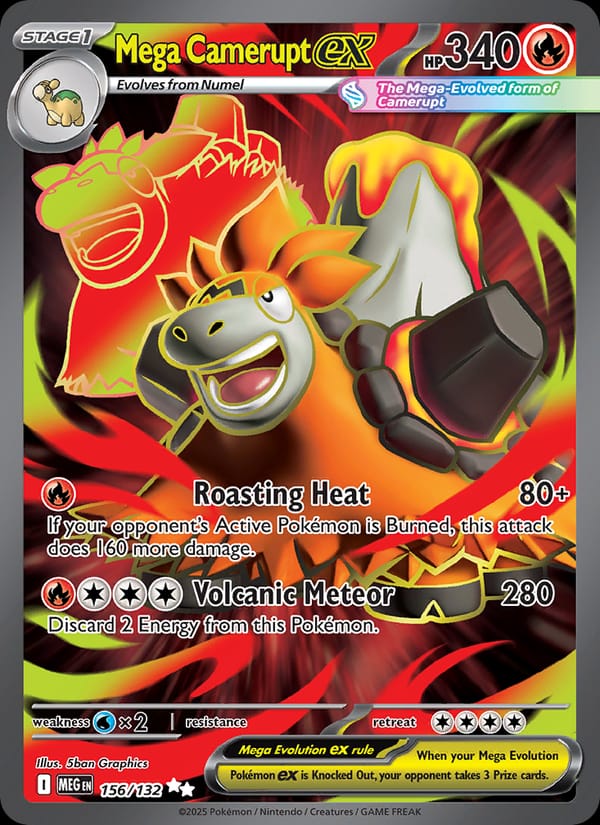 Mega Camerupt ex 156/132 Mega Evolution Pokémon card