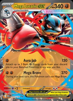 Mega Lucario ex 077/132 Double Rare – Mega Evolution Pokémon card