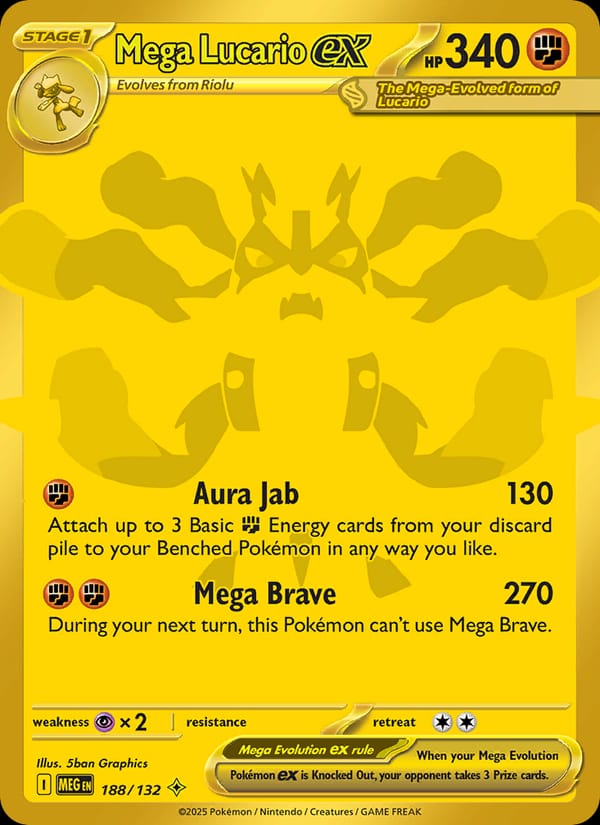 Mega Lucario ex 188/132 Mega Evolution Pokémon card