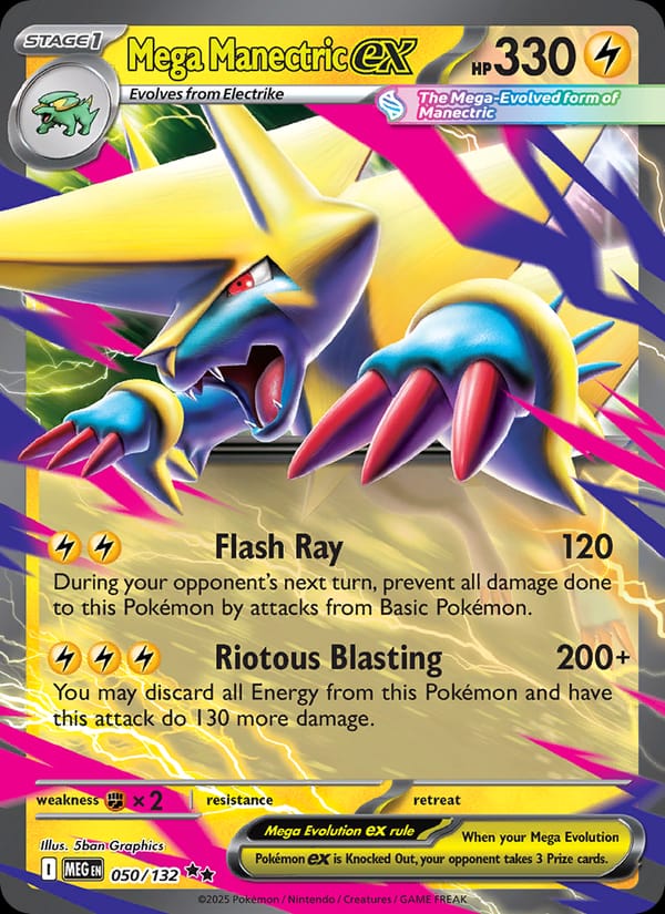 Mega Manectric ex 050/132 Mega Evolution Pokémon card
