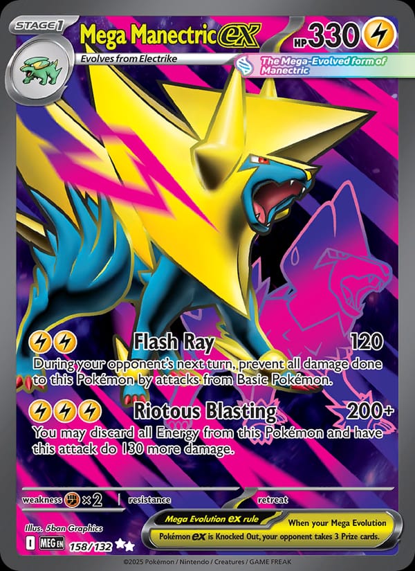 Mega Manectric ex 158/132 Mega Evolution Pokémon card