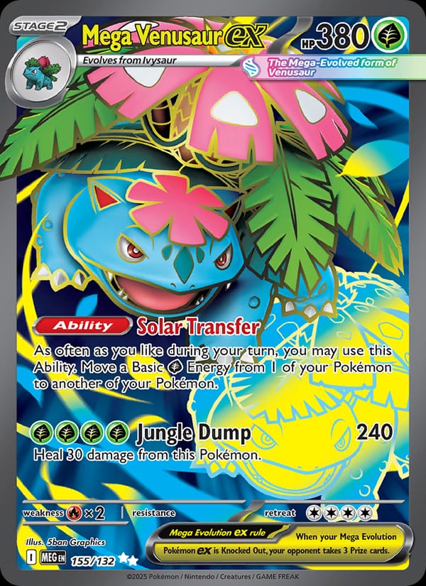 Mega Venusaur ex 155/132 Mega Evolution Pokémon card