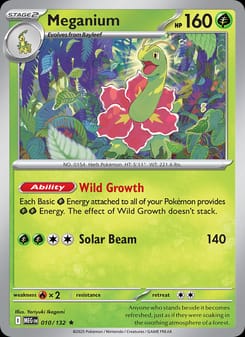 Meganium 010/132 Rare – Mega Evolution Pokémon card