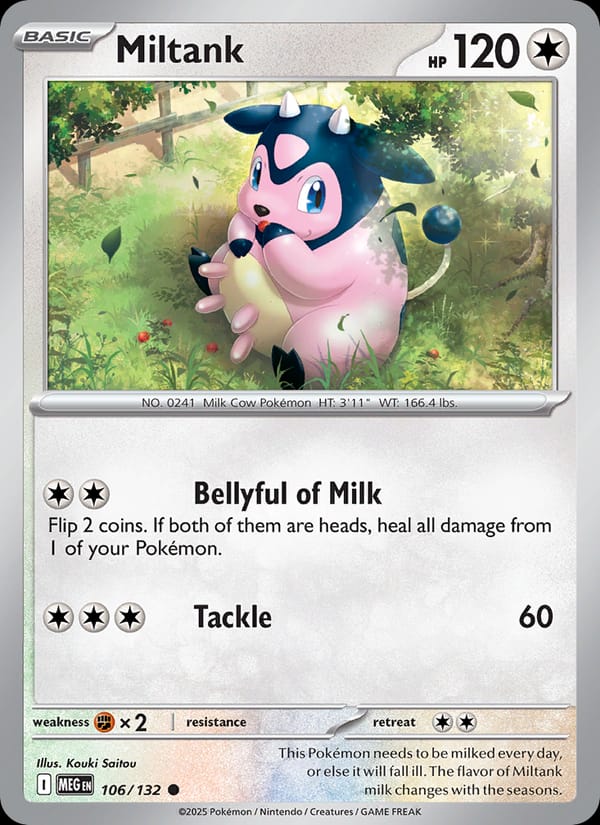 Miltank 106/132 Mega Evolution Pokémon card