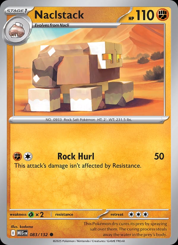 Naclstack 083/132 Mega Evolution Pokémon card