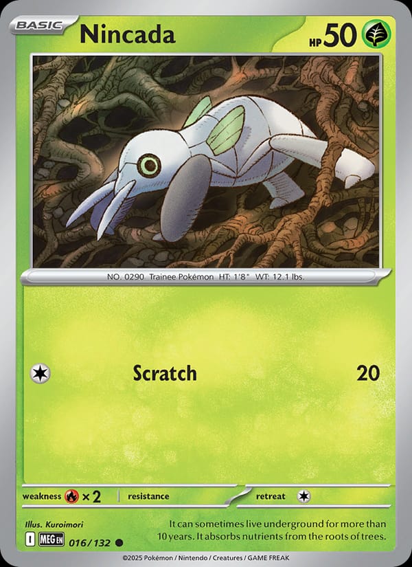 Nincada 016/132 Mega Evolution Pokémon card