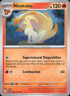 Ninetales 020/132 Uncommon – Mega Evolution Pokémon card