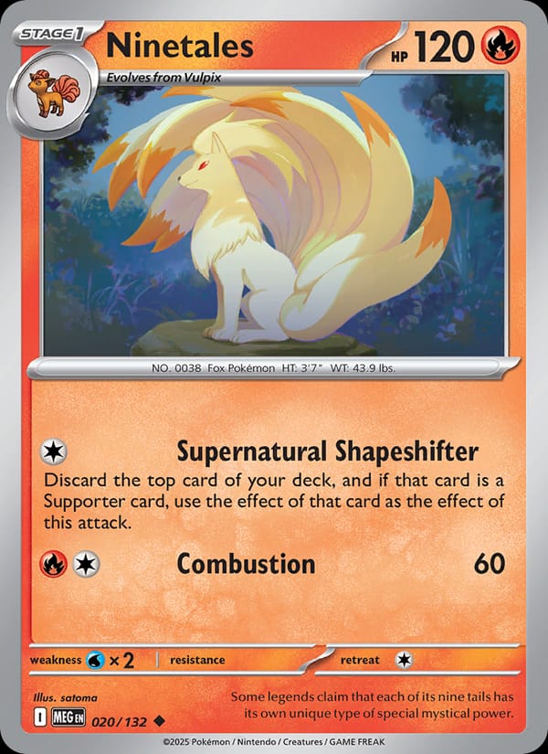 Ninetales 020/132 Mega Evolution Pokémon card