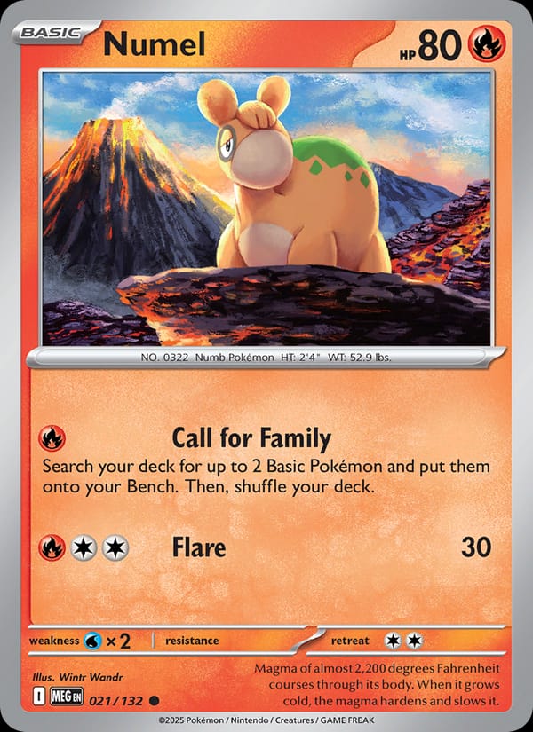 Numel 021/132 Mega Evolution Pokémon card