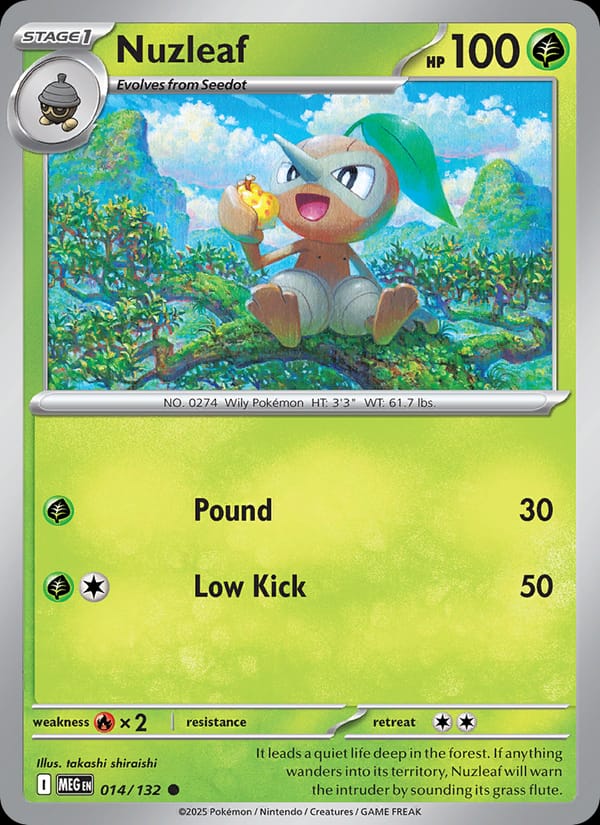 Nuzleaf 014/132 Mega Evolution Pokémon card