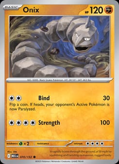 Onix 070/132 Common – Mega Evolution Pokémon card