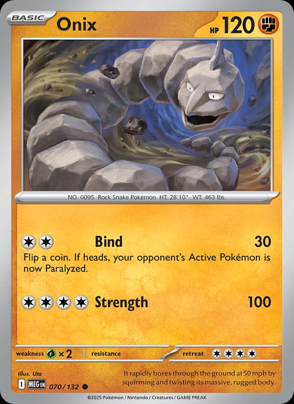 Onix 070/132 Mega Evolution Pokémon card