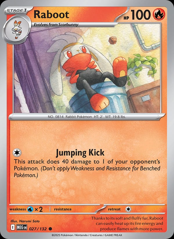 Raboot 027/132 Mega Evolution Pokémon card