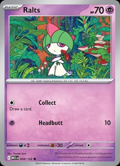 Ralts 058/132 Common – Mega Evolution Pokémon card