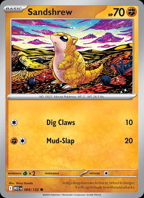 Sandshrew 068/132 Mega Evolution Pokémon card