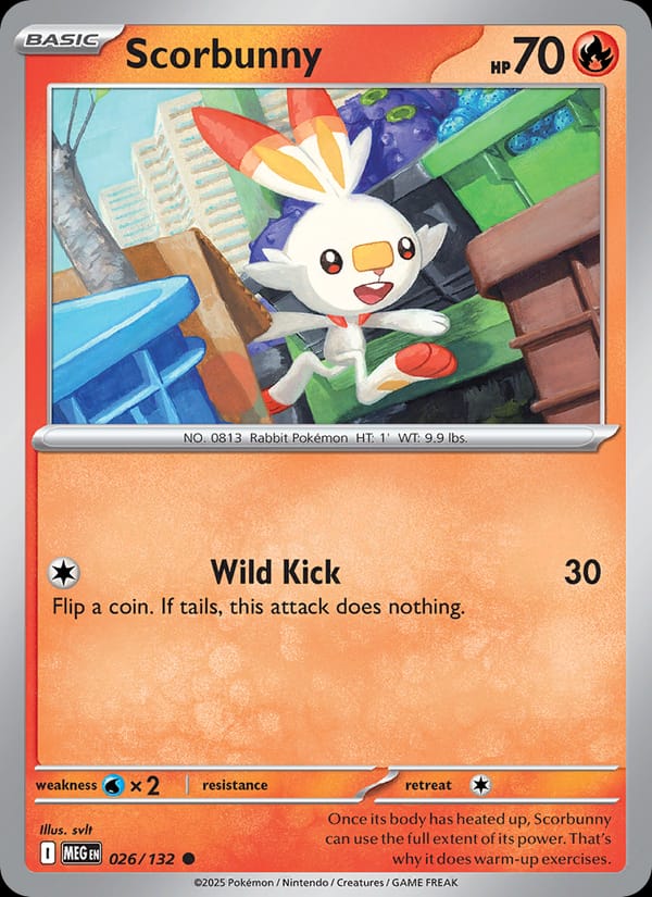 Scorbunny 026/132 Mega Evolution Pokémon card