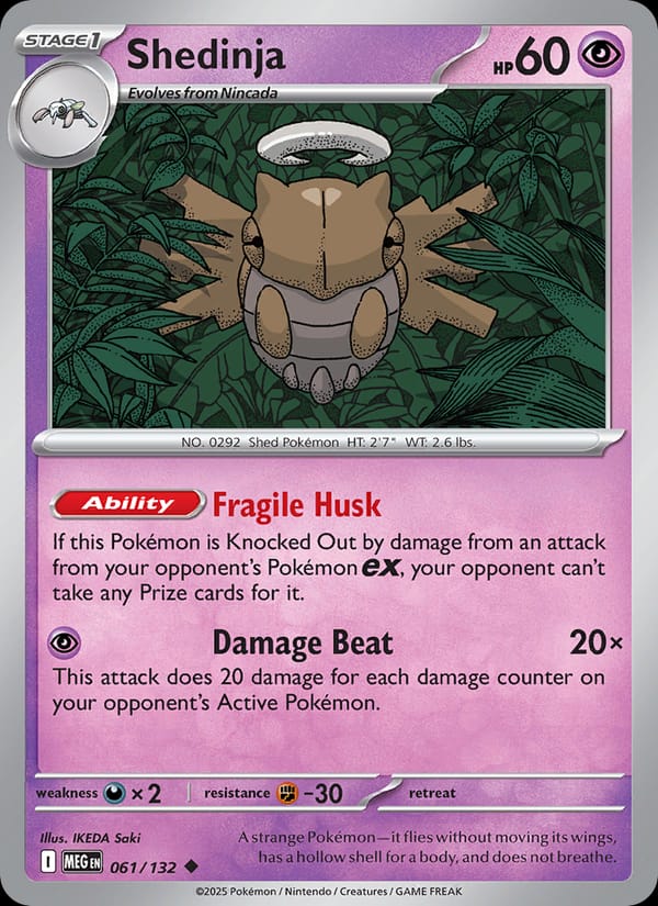 Shedinja 061/132 Mega Evolution Pokémon card