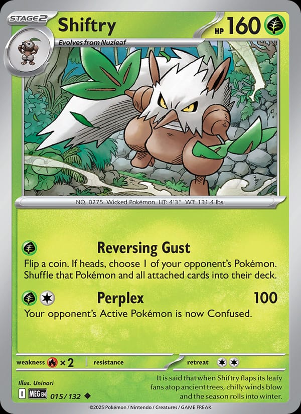 Shiftry 015/132 Mega Evolution Pokémon card