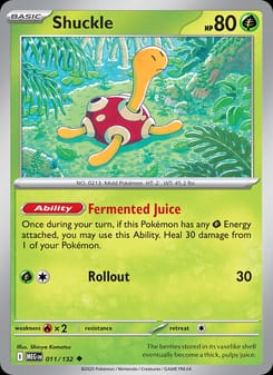 Shuckle 011/132 Uncommon – Mega Evolution Pokémon card