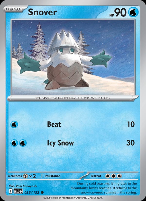 Snover 035/132 Mega Evolution Pokémon card