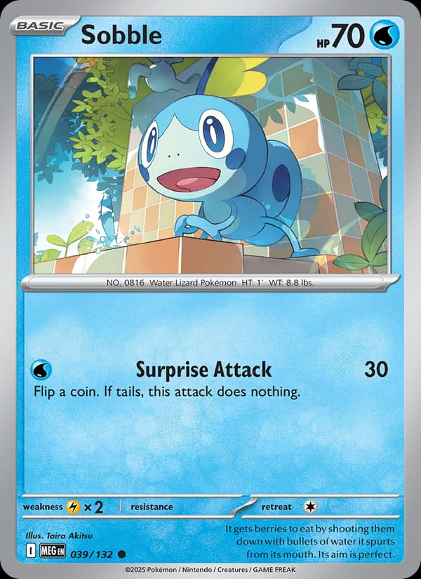 Sobble 039/132 Mega Evolution Pokémon card