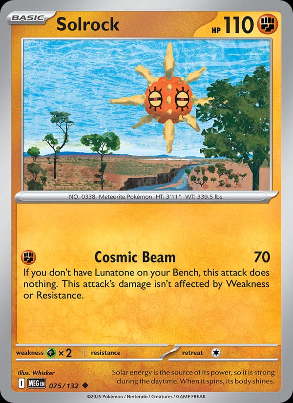 Solrock 075/132 Mega Evolution Pokémon card