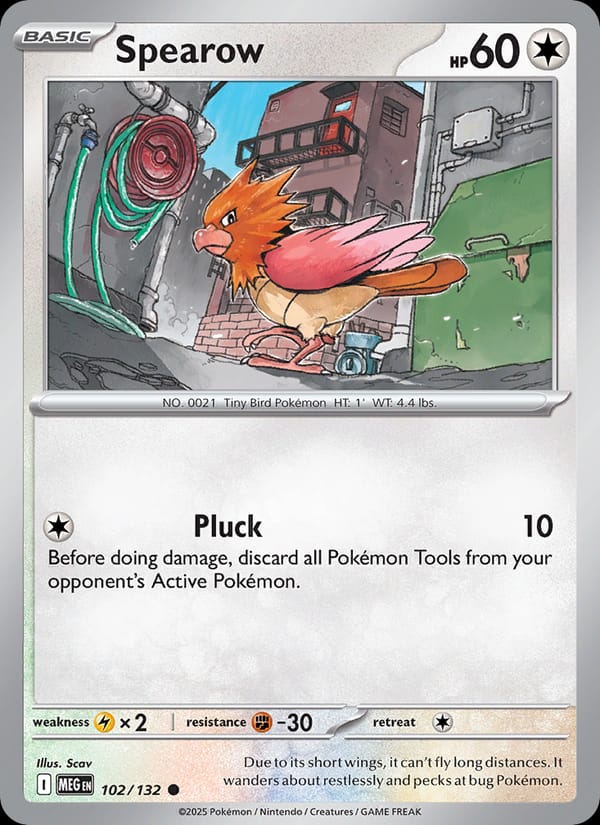 Spearow 102/132 Mega Evolution Pokémon card