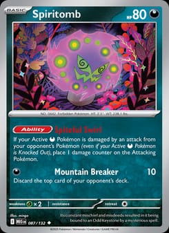 Spiritomb 087/132 Uncommon – Mega Evolution Pokémon card