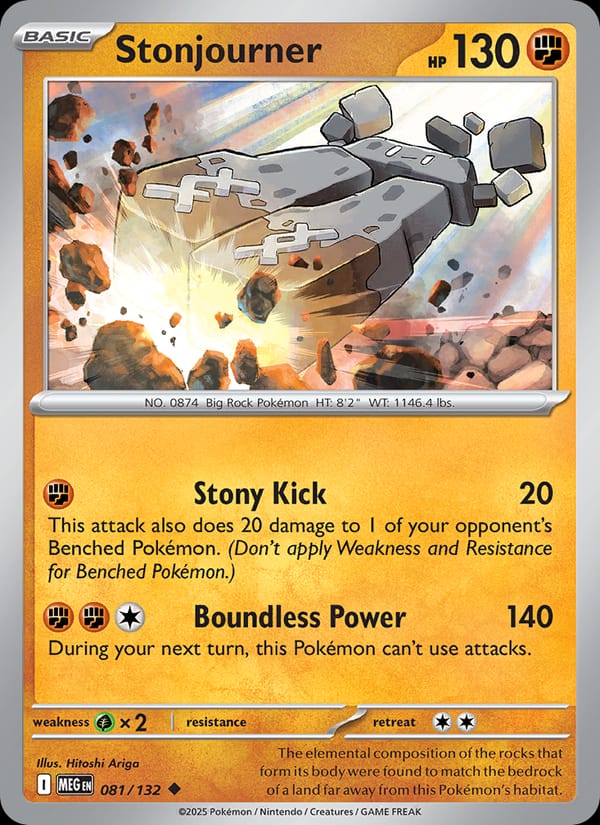 Stonjourner 081/132 Mega Evolution Pokémon card