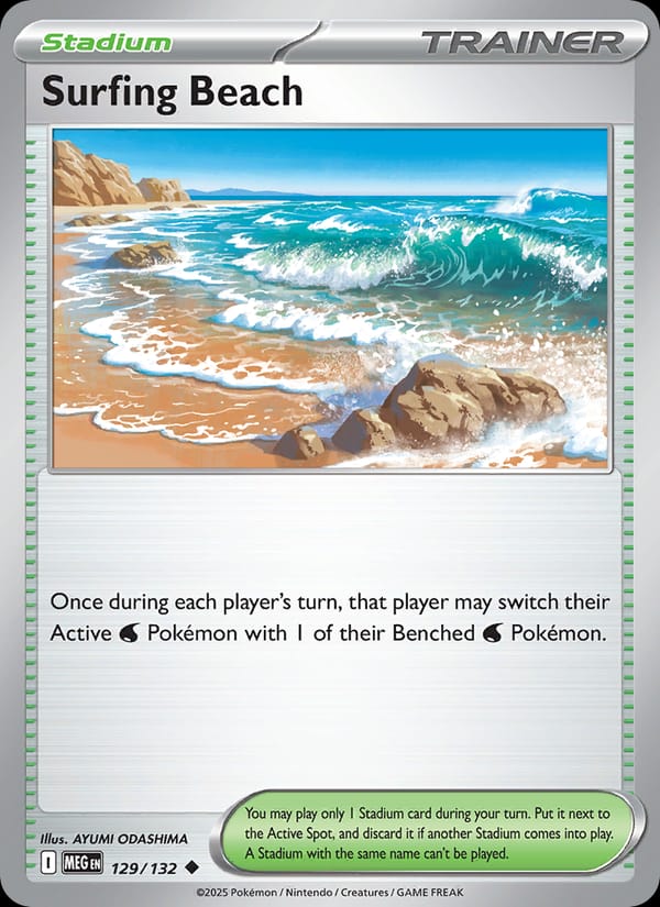 Surfing Beach 129/132 Mega Evolution Pokémon card