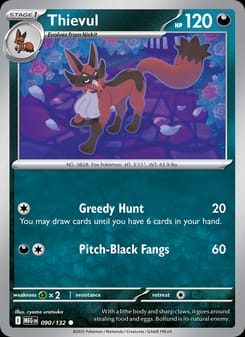 Thievul 090/132 Common – Mega Evolution Pokémon card
