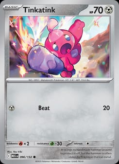 Tinkatink 096/132 Common – Mega Evolution Pokémon card