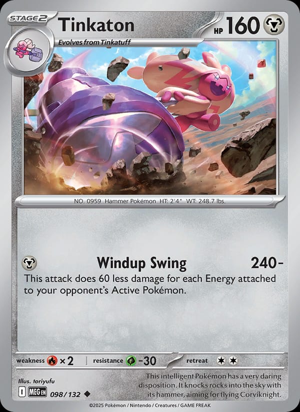 Tinkaton 098/132 Mega Evolution Pokémon card