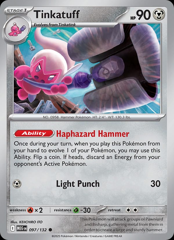 Tinkatuff 097/132 Mega Evolution Pokémon card