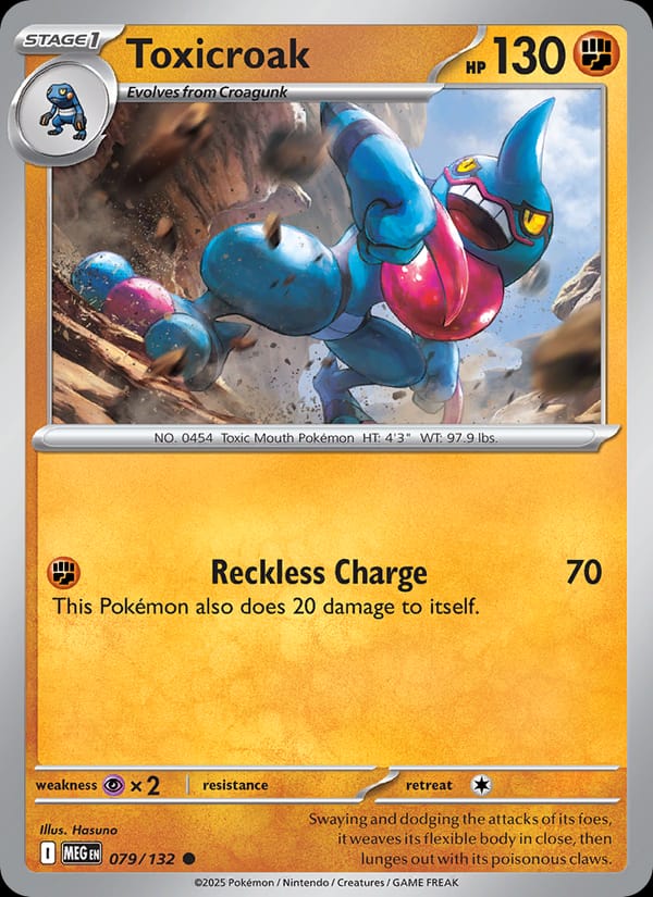 Toxicroak 079/132 Mega Evolution Pokémon card