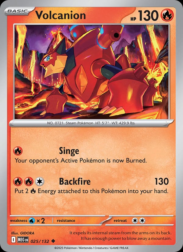 Volcanion 025/132 Mega Evolution Pokémon card