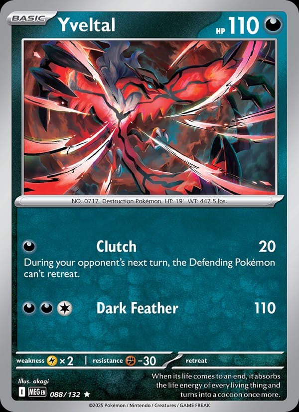 Yveltal 088/132 Mega Evolution Pokémon card