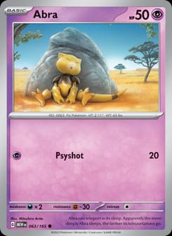Abra 063/165 Common – 151 Pokémon card