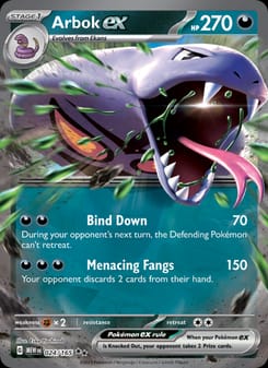 Arbok ex 024/165 Double Rare – 151 Pokémon card