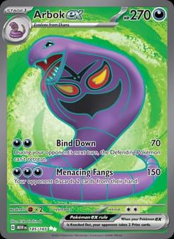 Arbok ex 185/165 Ultra Rare – 151 Pokémon card