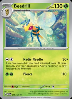 Beedrill 015/165 Rare – 151 Pokémon card