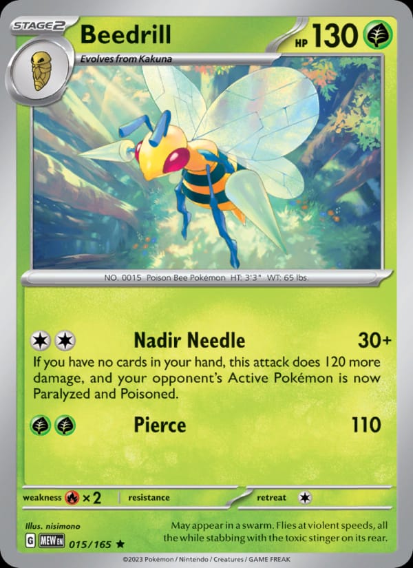 Beedrill 015/165 151 Pokémon card