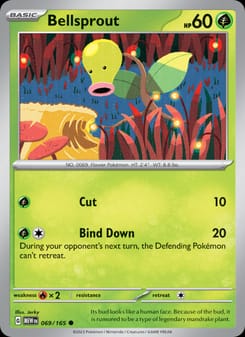 Bellsprout 069/165 Common – 151 Pokémon card