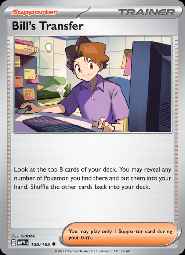 Bill's Transfer 156/165 151 Pokémon card