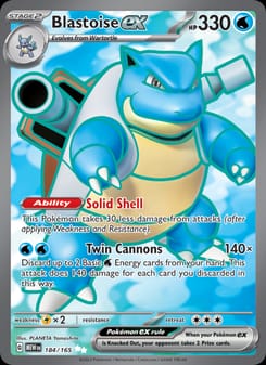 Blastoise ex 184/165 Ultra Rare – 151 Pokémon card